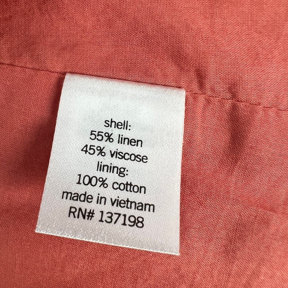 Sonoma x Now Gen Linen Blazer Womens PXL Coral Orange White Striped One Button - Picture 6 of 8